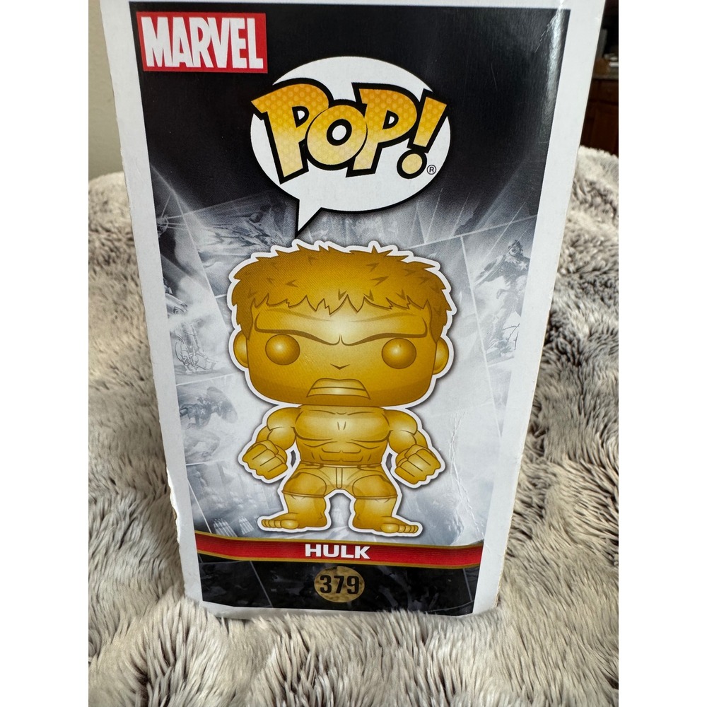 Marvel Funko Pop Gold Chrome Hulk 379 Exclusive Collectible Figure - Picture 3 of 7